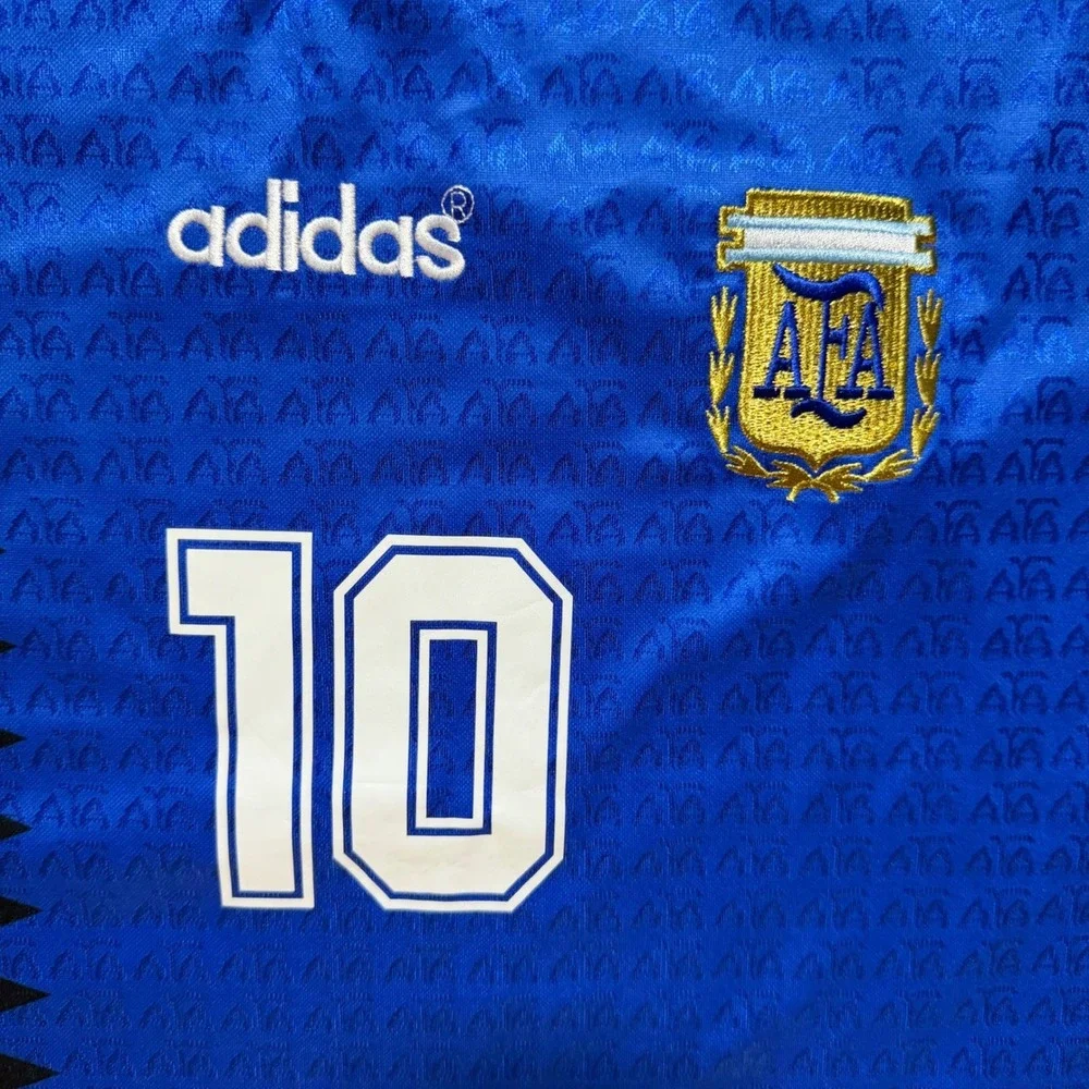 Adidas Argentina Messi 10 Away Jersey Size Large Blue 1994 Retro Style Soccer